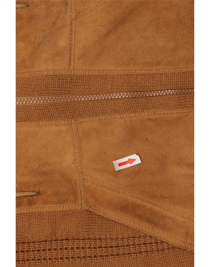 Vintage mujer Cardigan suéter Reino Unido 14 Medio Beige