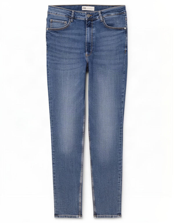 Zara Vaqueros pitillo para mujer EU 42 Large W32 L27 Azul