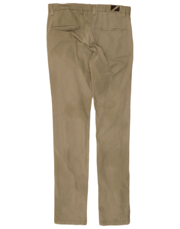 Zara Mens Slim Chino Pantalones EU 40 Medium W31 L34 Caqui Algodón