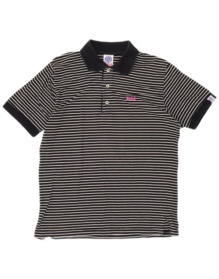 Franklin & Marshall Polo para hombre de rayas azul marino mediano