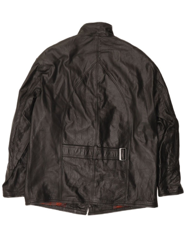 VINTAGE Chaqueta de cuero para hombre Reino Unido 42 XL Negro