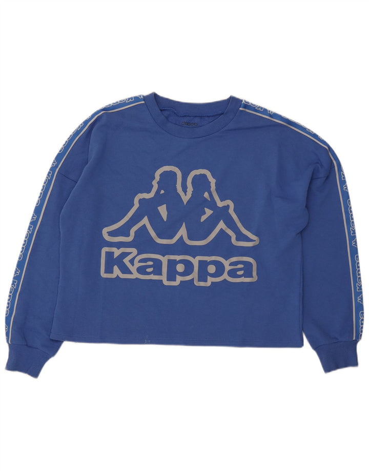 Kappa Mujer Tezenis Graphic Sudadera De Gran Tamaño Jersey UK 44 Azul Medio