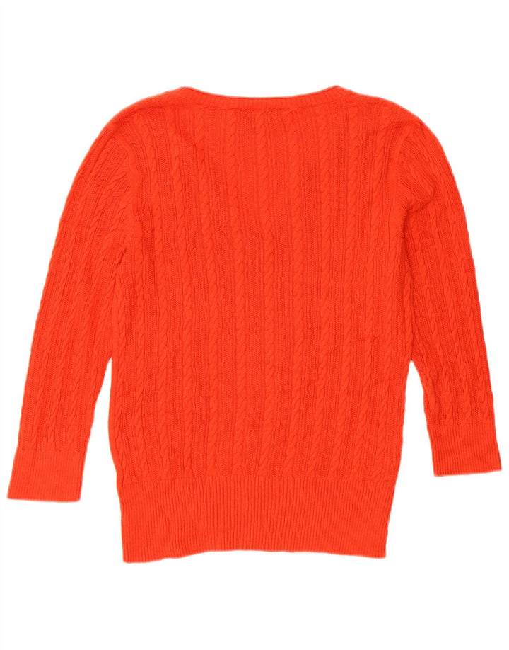 EDDIE BAUER Jersey extragrande con cuello en V y manga 3/4 para mujer UK 6 XS Rojo