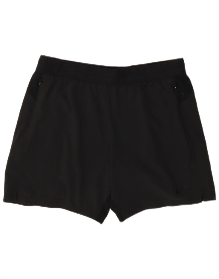 NIKE Pantalones cortos deportivos Dri Fit para mujer UK 40 XL Poliéster negro