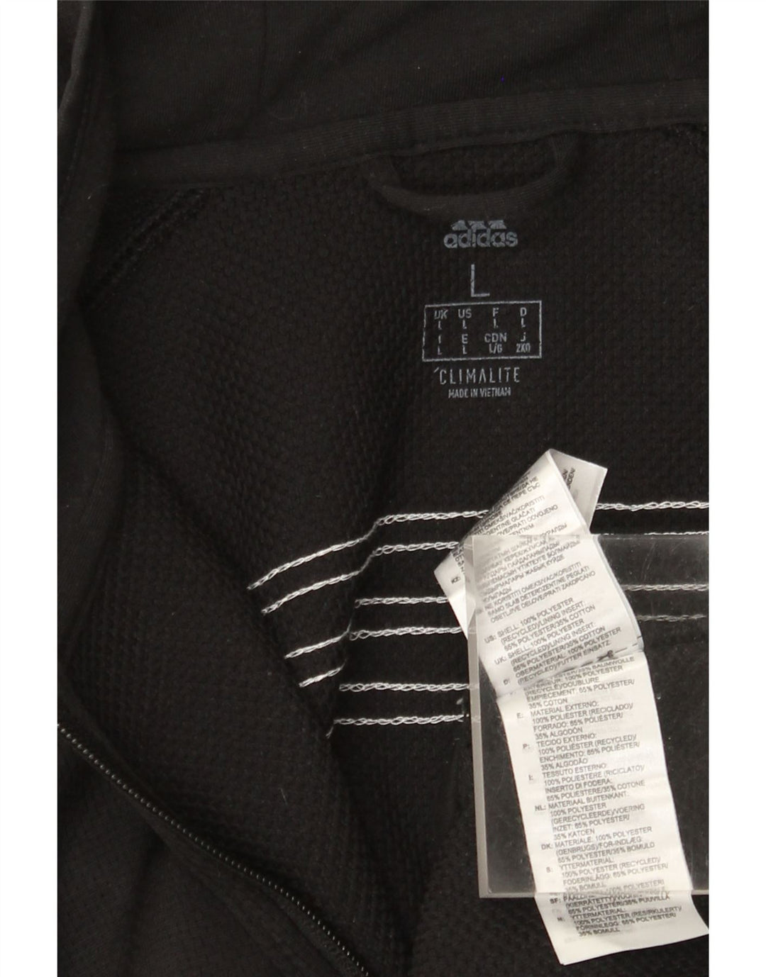 Adidas Mens Climalite Zip Sudadera con capucha suéter grande negro poliéster