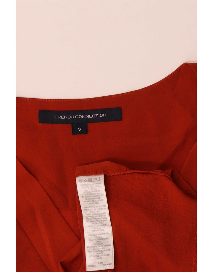 French Connection Blusa sin mangas para mujer UK 10 Small Naranja Poliéster