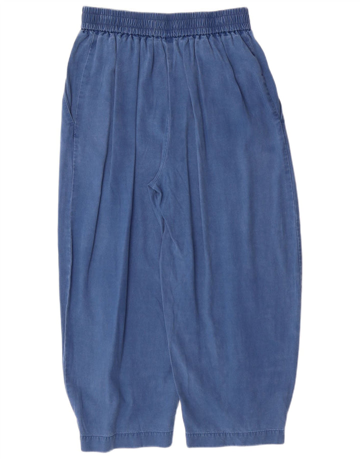 BENETTON Pantalones Capri Cónicos para Mujer Pequeños W26 L22 Lyocell Azul