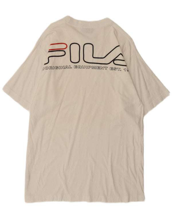 Fila Camiseta gráfica para hombre Top Medium White Cotton