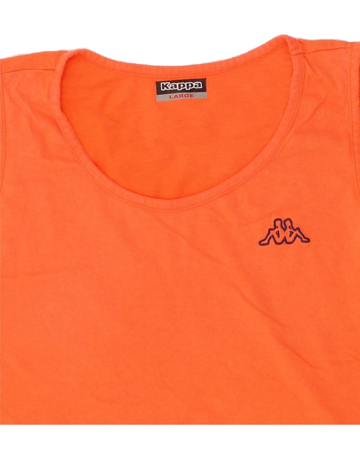 KAPPA Womens Vest Top UK 16 Large Orange Cotton Vintage Kappa and Second-Hand Kappa from Messina Hembry 
