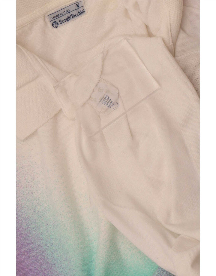 Sergio Tacchini Polo De Hombre De Algodón Color Block Blanco Mediano