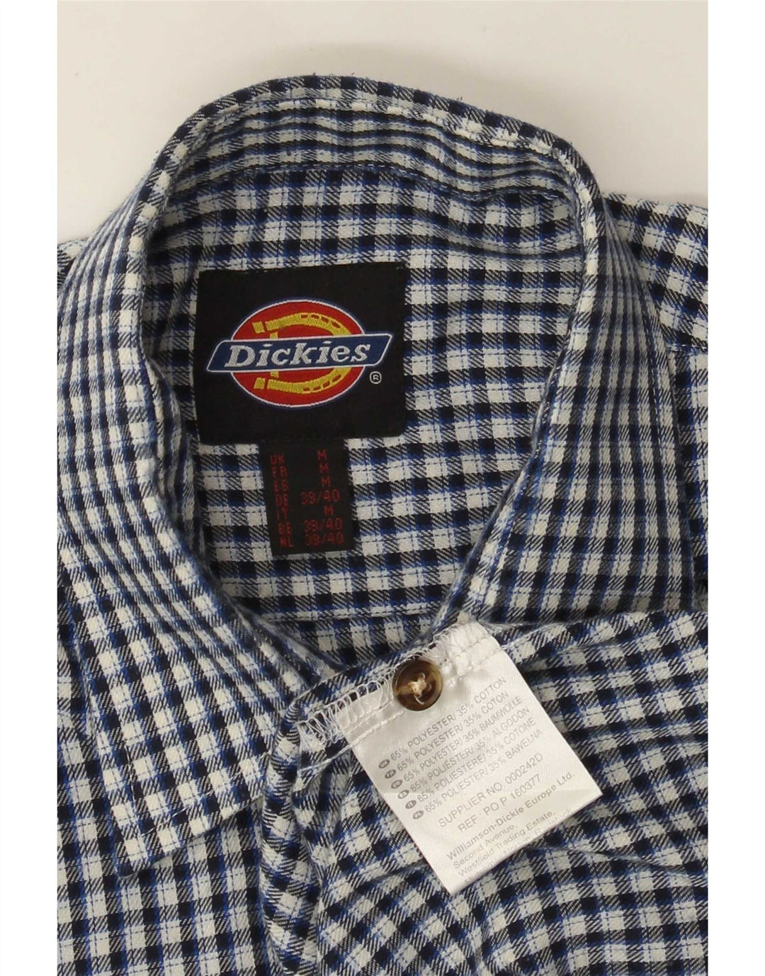 Camisa Dickies Hombre Poliéster Vichy Azul Medio
