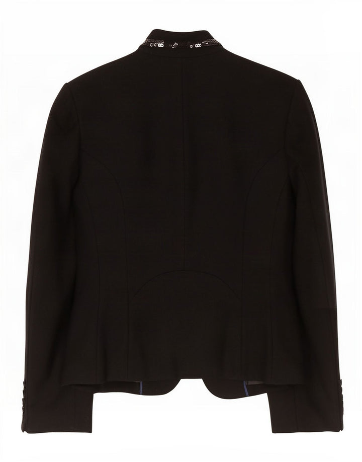 Edina Ronay Chaqueta Blazer para Mujer Reino Unido 10 Pequeña Lana Negra