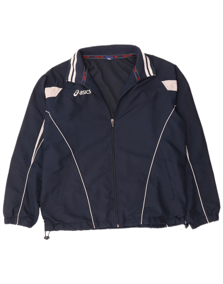 Asics Mens Chándal Top Chaqueta Grande Azul Marino Poliéster
