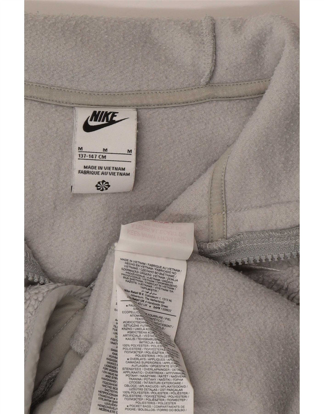 Nike Chaqueta polar con capucha para niño 11-12 años Gris medio Poliéster
