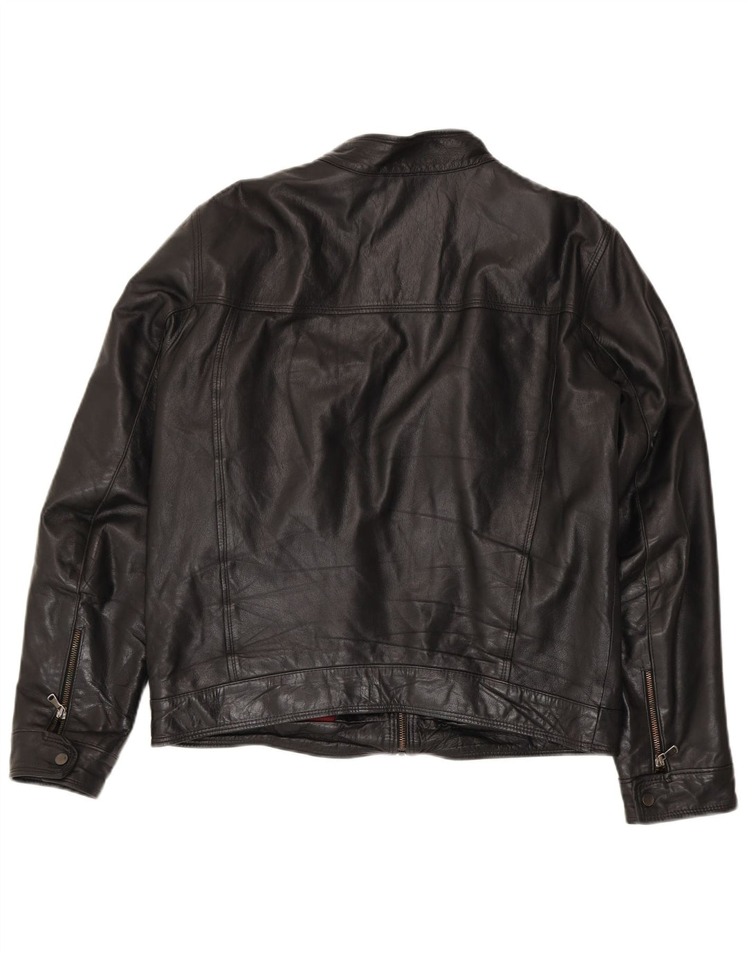 Chaqueta de cuero vintage para hombre IT 54 XL Negro