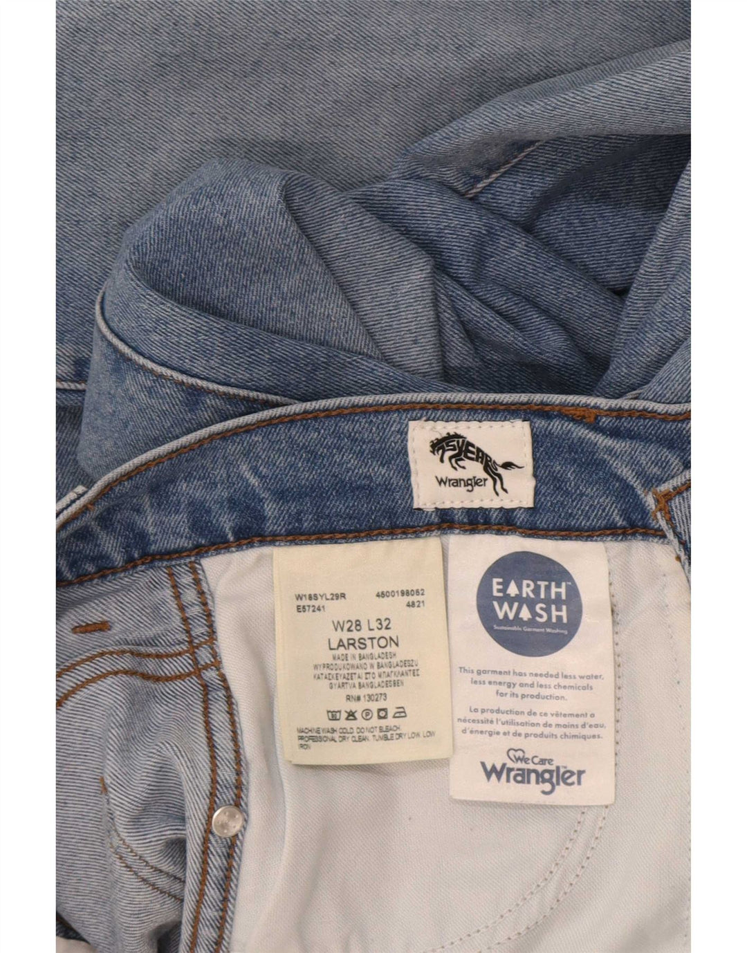 Vaqueros Wrangler Hombre Larston Slim W28 L32 Algodón Azul