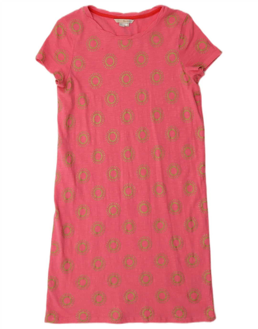 BODEN Vestido tipo camiseta para mujer UK 40 Small Pink Floral Cotton