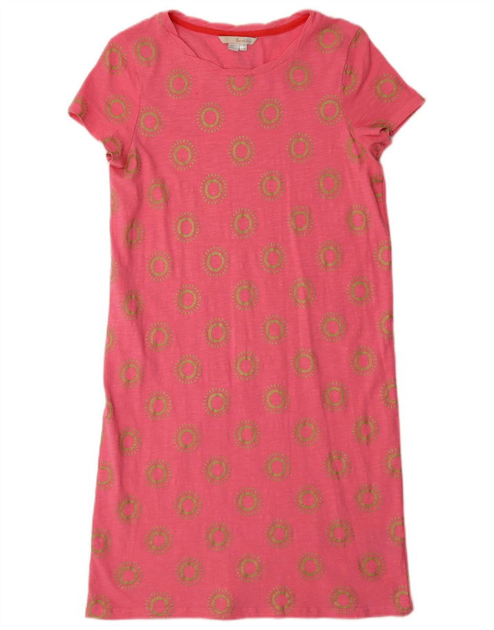 BODEN Vestido tipo camiseta para mujer UK 40 Small Pink Floral Cotton
