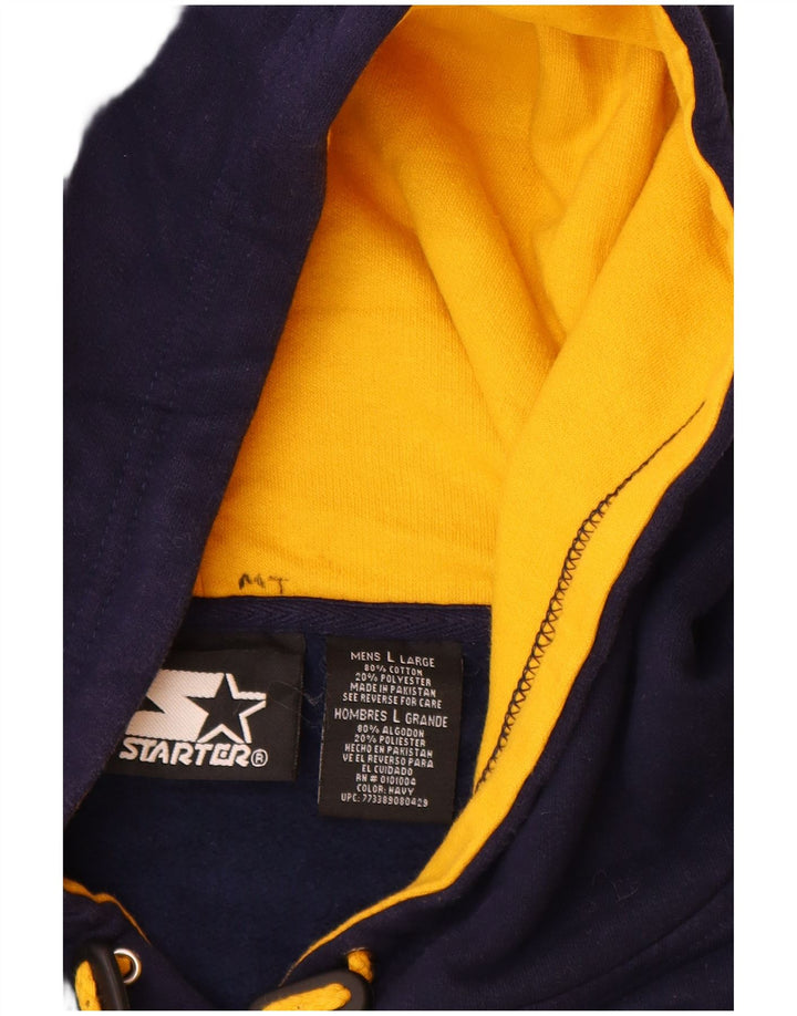 STARTER Jersey con capucha sin mangas para hombre, talla grande, algodón azul marino