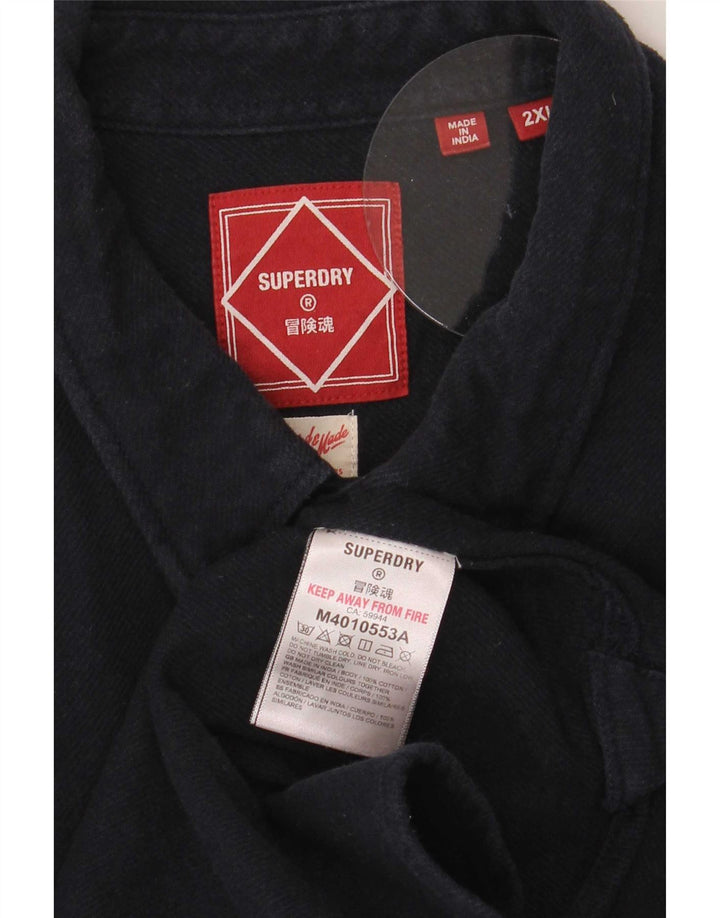 Superdry Camisa Vaquera Para Hombre 2XL Algodón Azul Marino