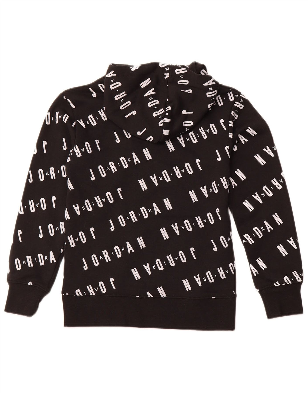 JORDAN Sudadera con capucha estampada para niños de 8 a 9 años, talla pequeña, algodón negro