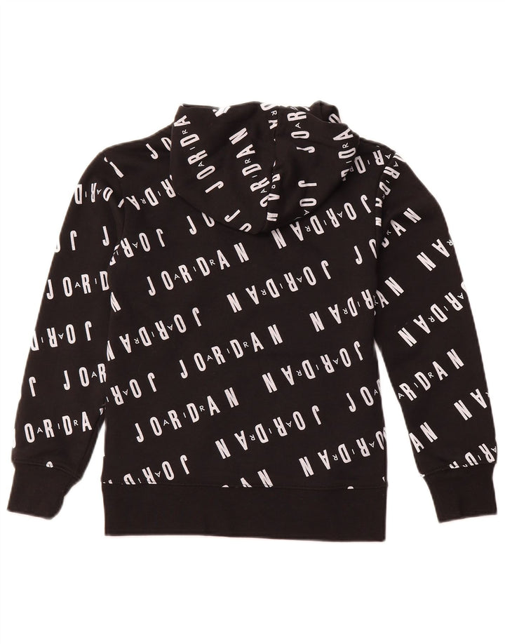JORDAN Sudadera con capucha estampada para niños de 8 a 9 años, talla pequeña, algodón negro
