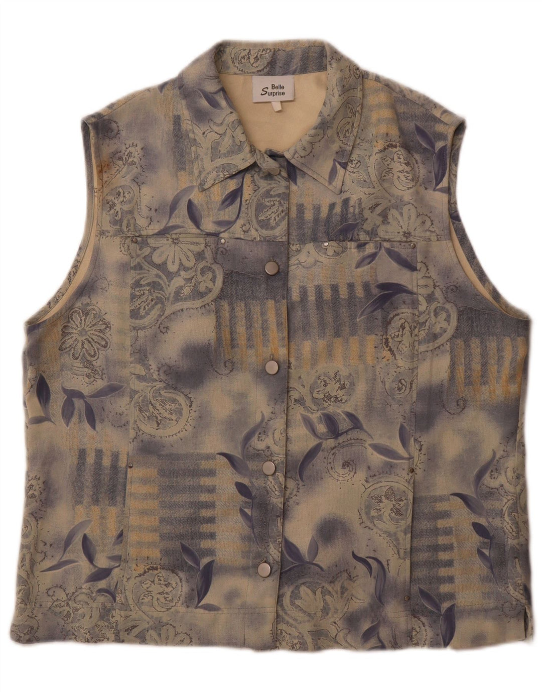 Belle Surprise Chaleco para mujer UK 44 Poliéster floral azul grande