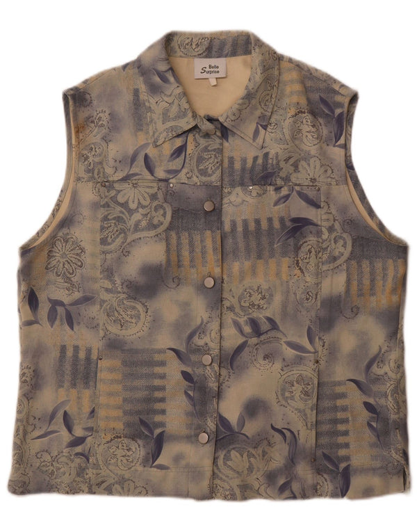 Belle Surprise Chaleco para mujer UK 44 Poliéster floral azul grande