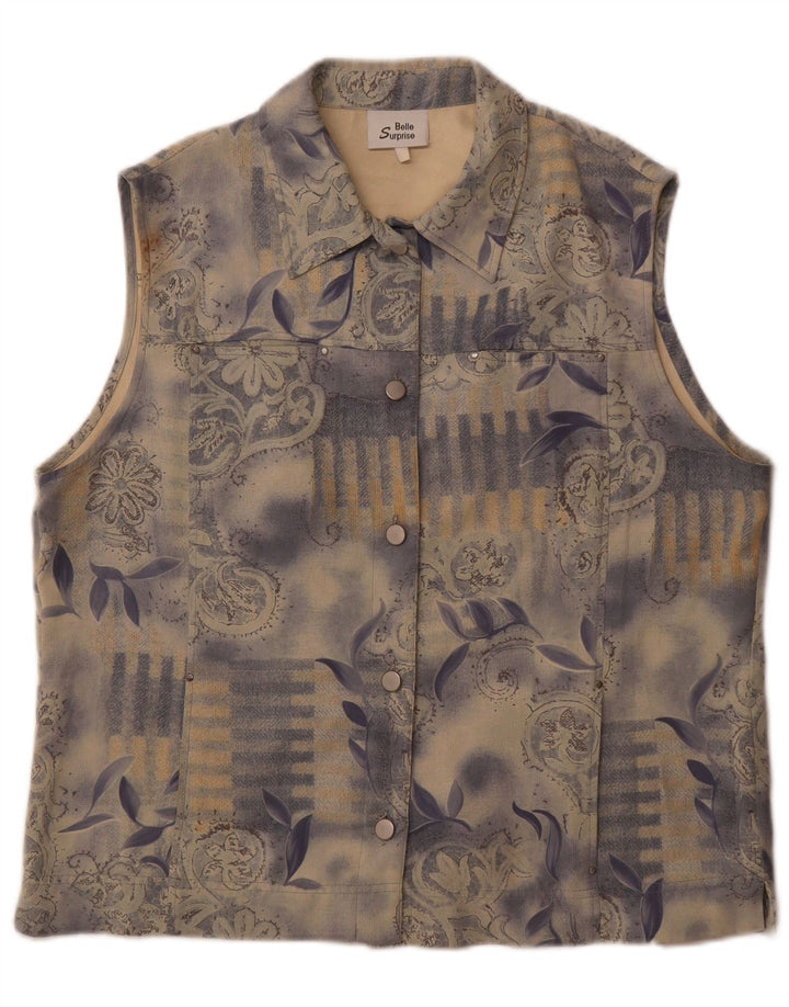 Belle Surprise Chaleco para mujer UK 44 Poliéster floral azul grande