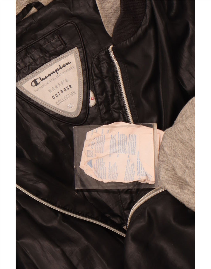 Champion Chaqueta Bomber Con Capucha Para Mujer UK 40 XL Poliéster Negro