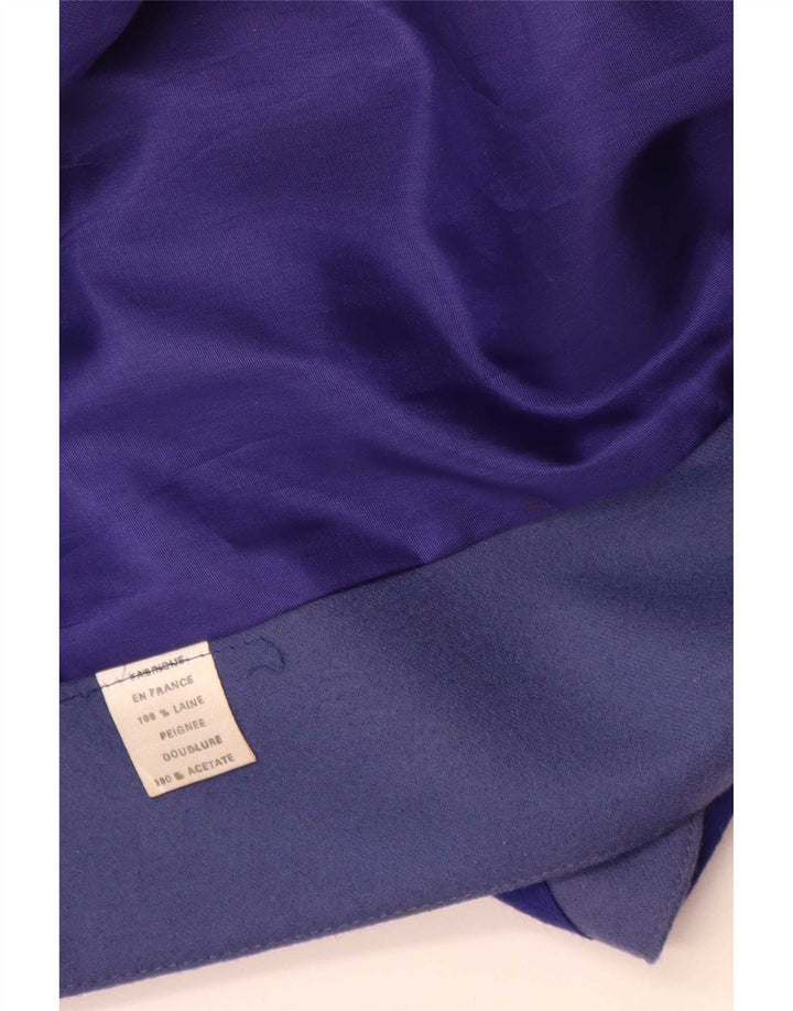 Vintage mujer abierta Blazer chaqueta Reino Unido 14 lana púrpura grande