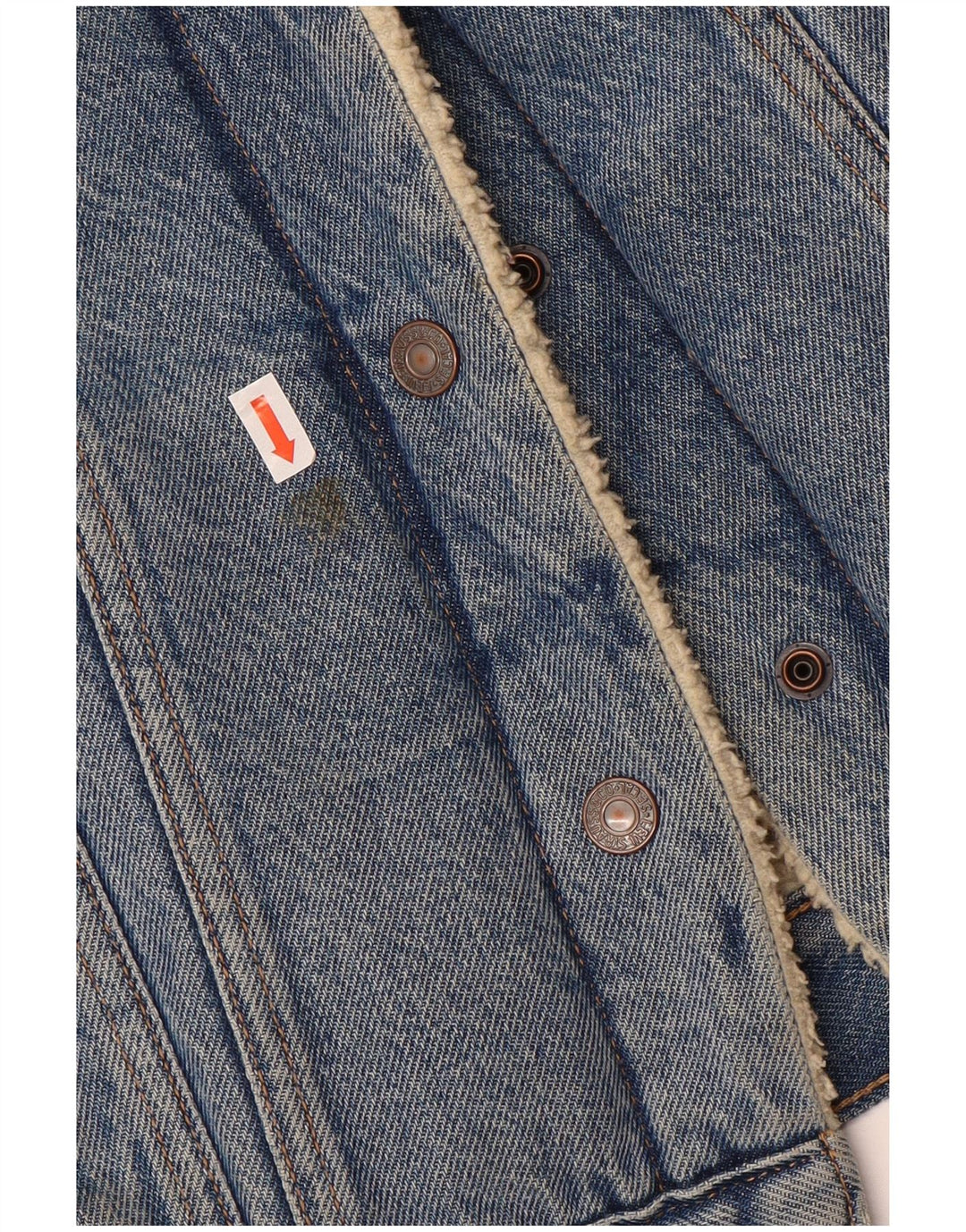 LEVI'S Chaqueta vaquera Sherpa para mujer UK 6 XS Algodón azul