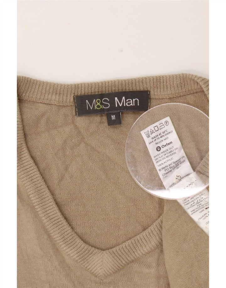 Marks & Spencer Jersey con Cuello en V para Hombre Acrílico Beige Medio