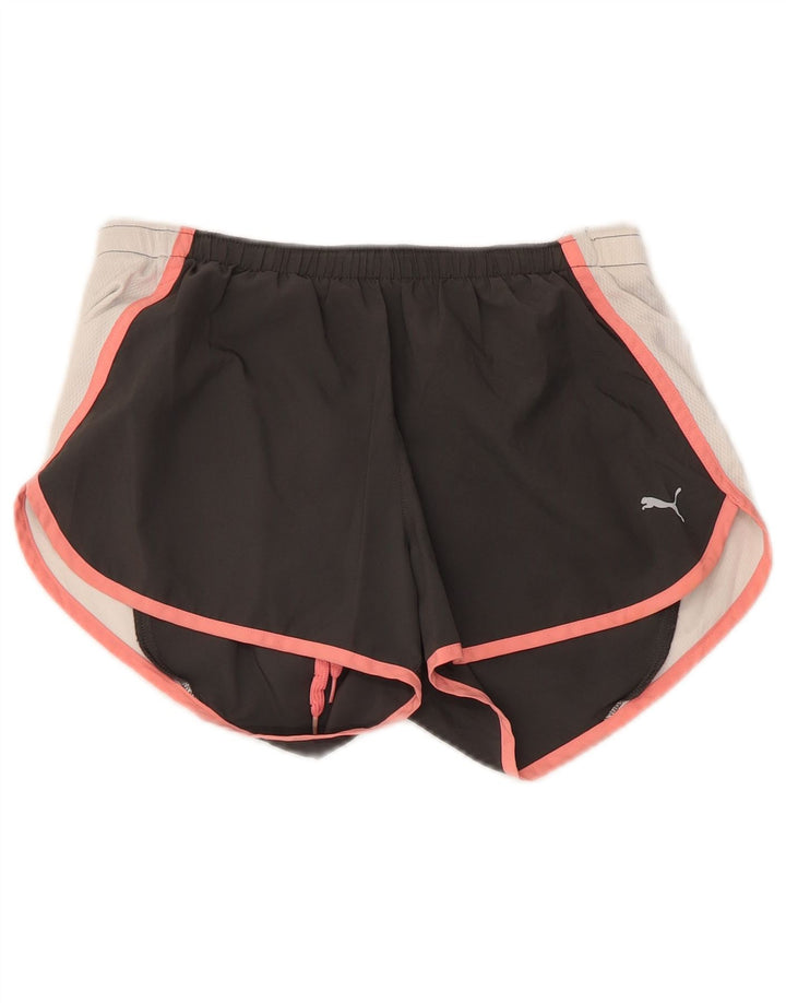 PUMA Pantalones cortos deportivos para mujer UK 10 Small Black Colourblock Poliéster