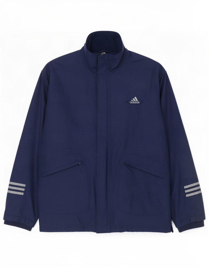 Adidas Chaqueta cortavientos para hombre UK 40/42 Medium Azul marino Poliéster