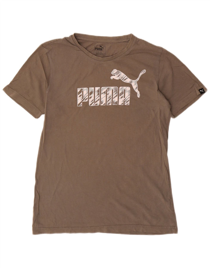 Puma - Camiseta gráfica para hombre, talla pequeña, algodón gris