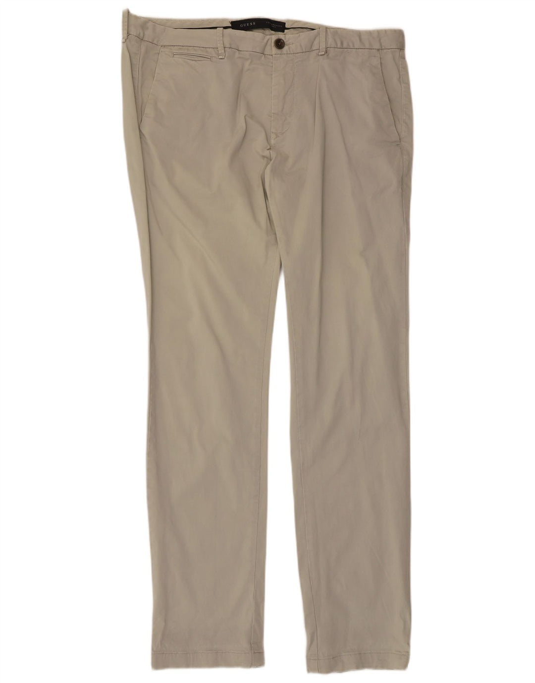 GUESS Pantalón chino slim para hombre W36 L33 Algodón beige