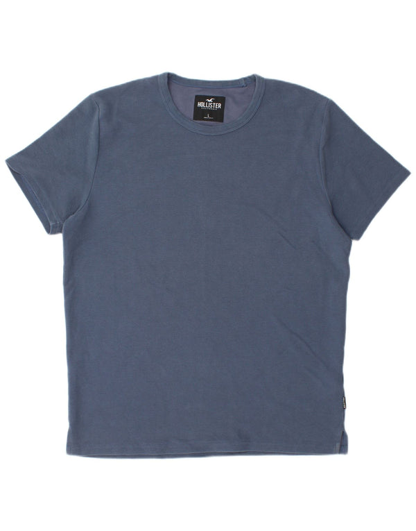 Camiseta Hollister para hombre Top grande de algodón a rayas azules