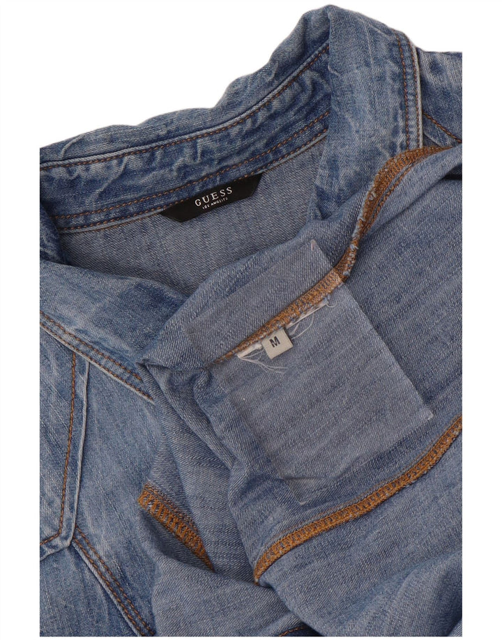 GUESS Camisa vaquera para mujer UK 44 Azul medio Floral