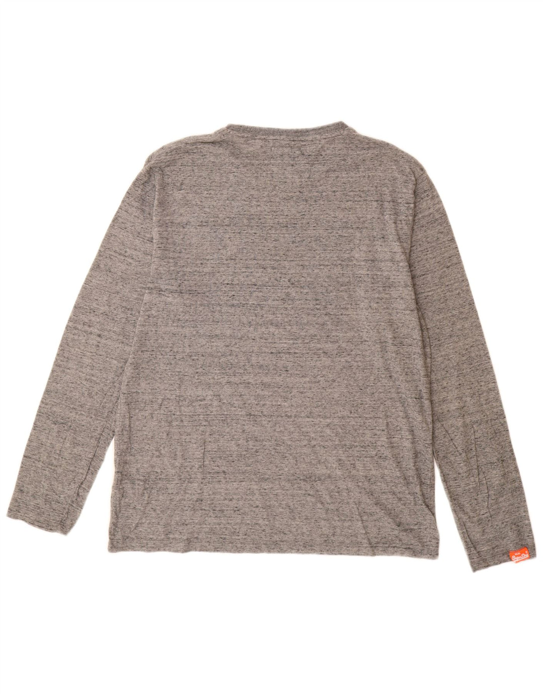 Superdry Camiseta de manga larga para hombre XL de algodón moteado gris