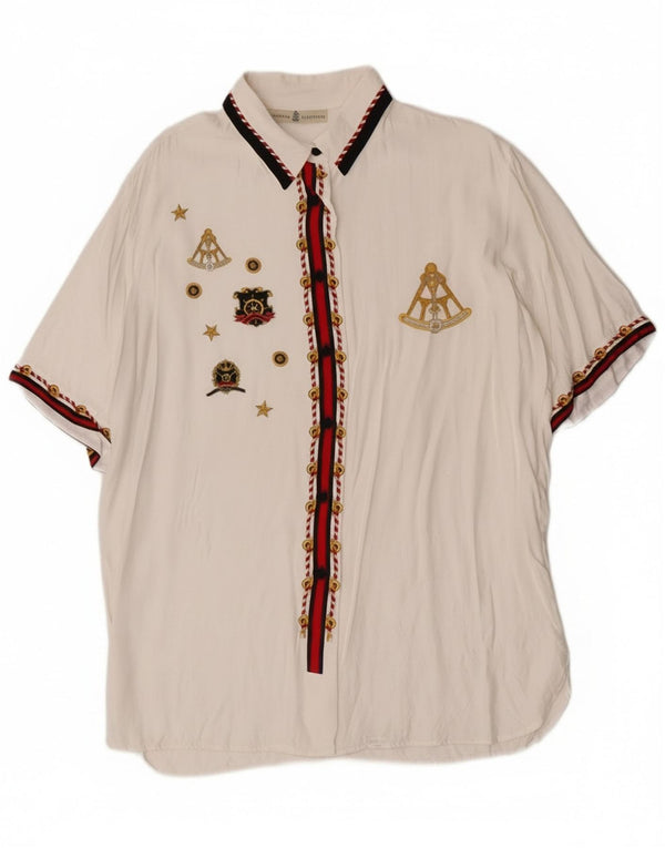 Marina Yachting Blusa tipo camisa gráfica para mujer UK 46 Large White Nautical