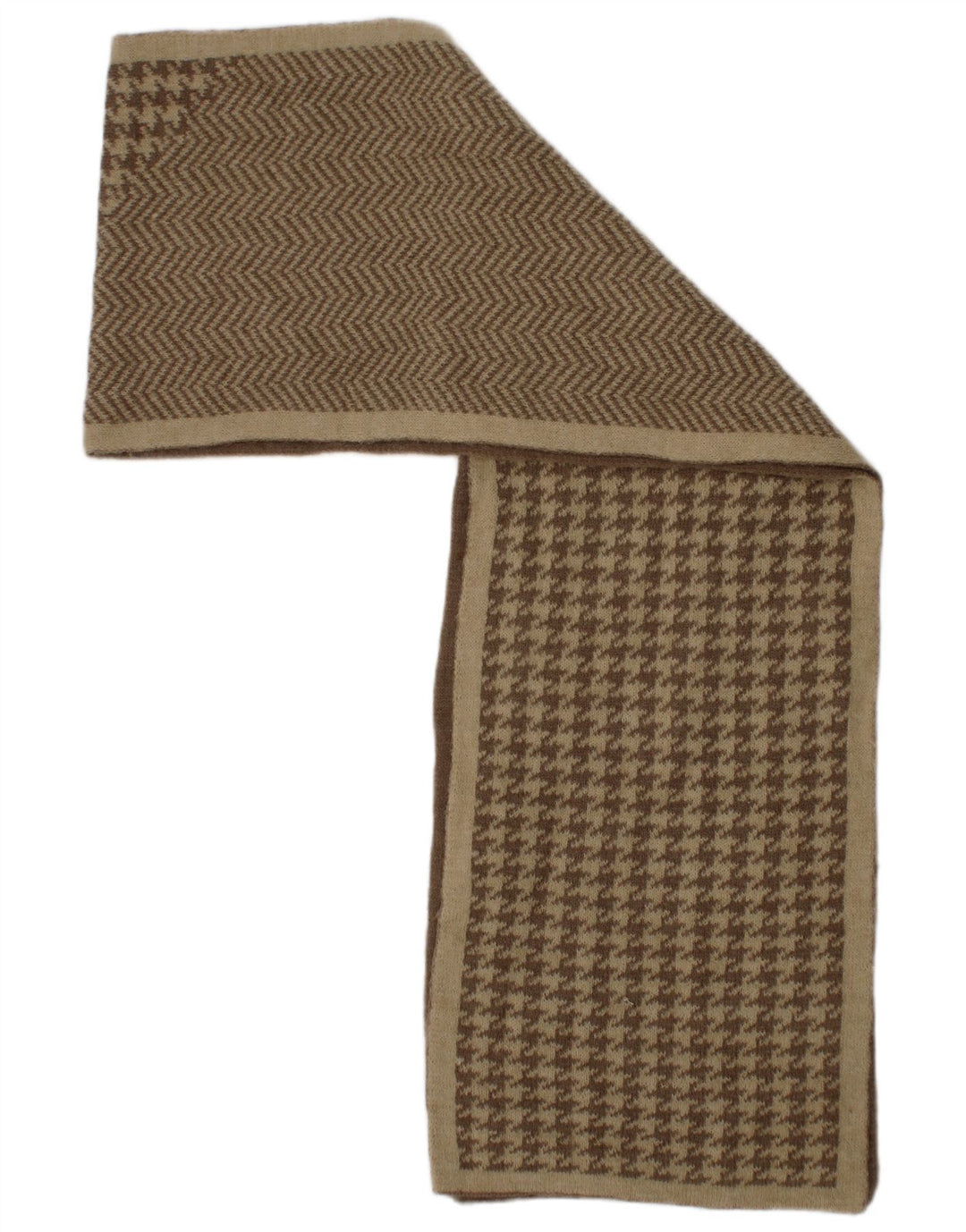 Vintage mujer rectángulo bufanda un tamaño beige pata de gallo clásico