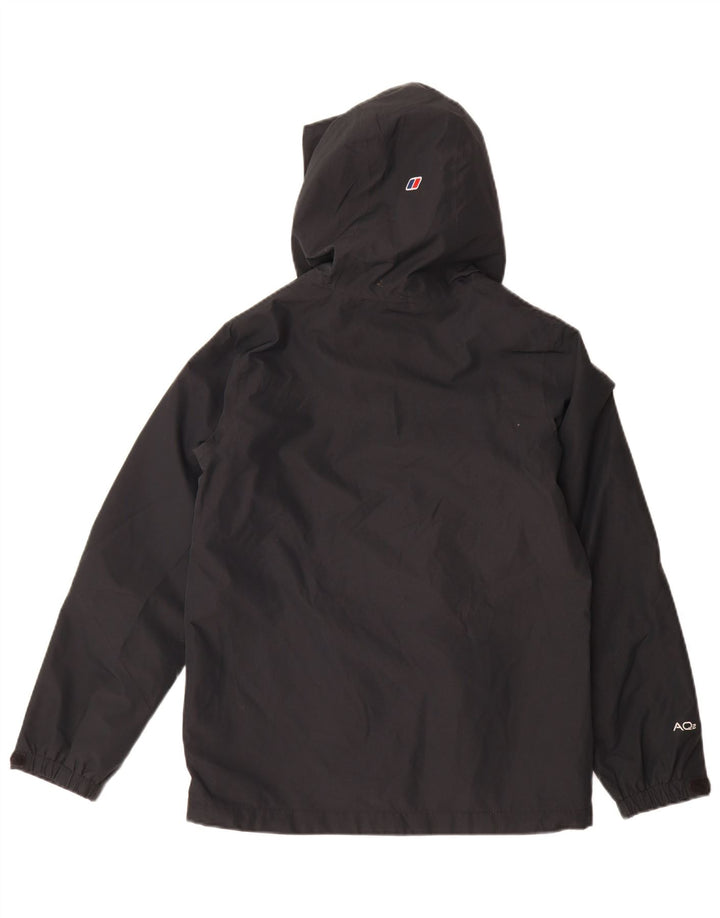 Berghaus Chaqueta cortavientos con capucha para niño 11-12 años Negro Poliéster
