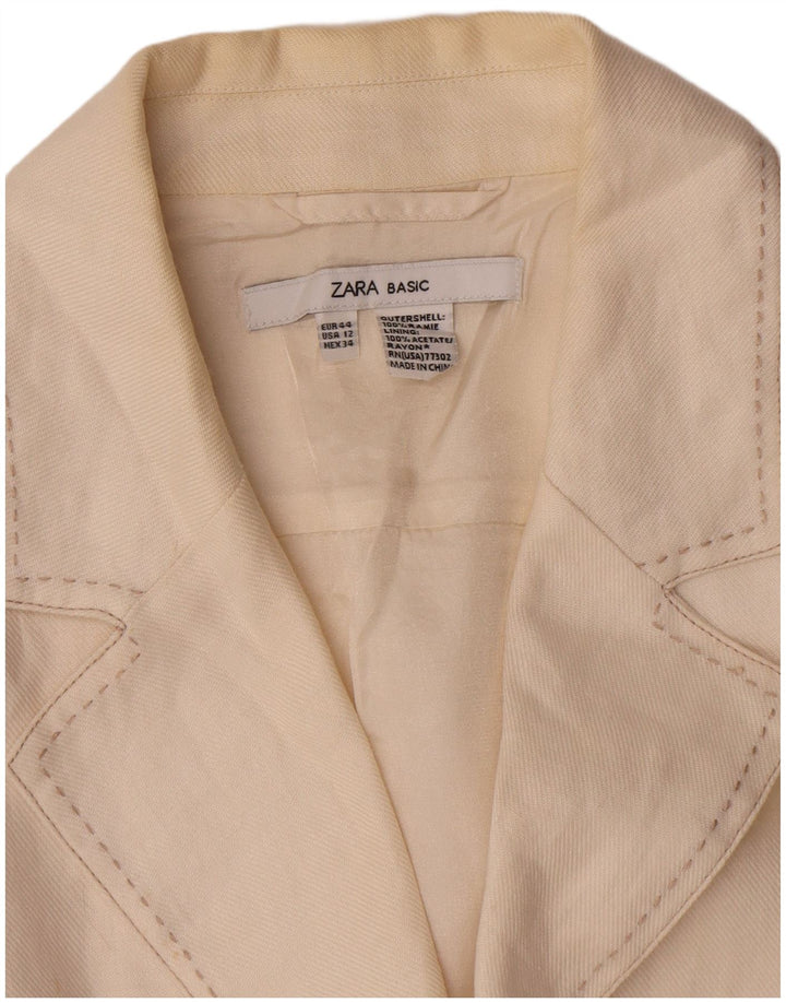 Zara Mujer Chaqueta Blazer De 2 Botones EU 44 XL Acetato Blanco Roto