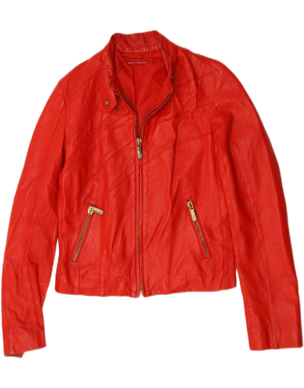 Vintage mujer cuero Racer chaqueta IT 44 cuero rojo medio