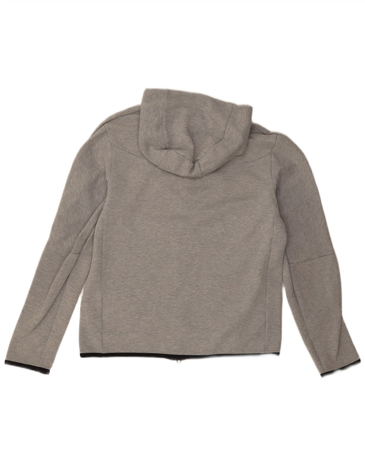 Nike - Sudadera con capucha y cremallera para hombre, algodón moteado en gris medio