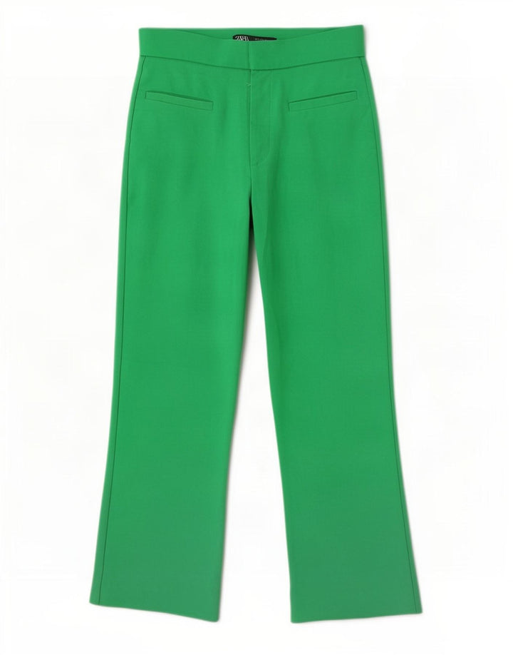 Zara Mujer Pantalones Capri Pequeño W26 L22 Verde