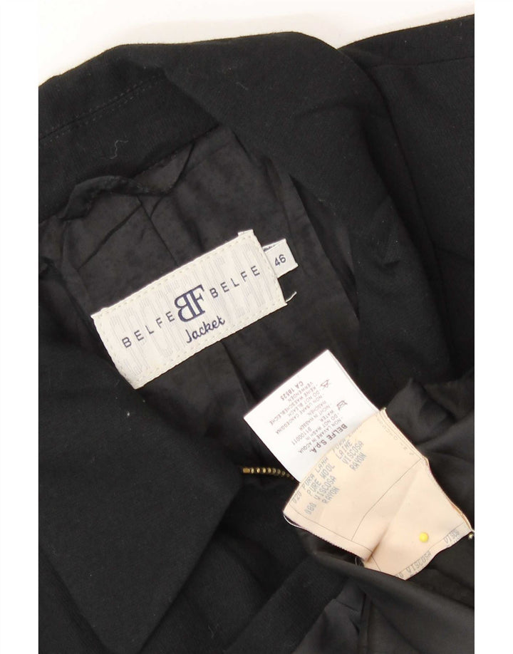 Belfe & Belfe Chaqueta Bomber Mujer IT 46 Grande Lana Negra