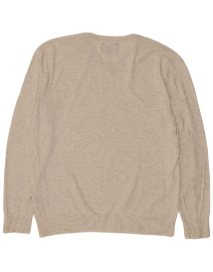 American Eagle Outfitters Jersey con cuello en V para hombre con moteado beige medio