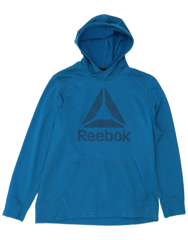 REEBOK Jersey con capucha gráfico para hombre XL Poliéster azul